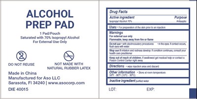 Alcohol Prep Pad Label (Aso Alcohol Prep Ped Wrapper 081718 V1   Front Bach)
